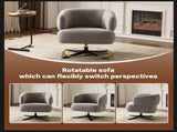 Cuddle-style leisure swivel sofa chair, suitable for balconies, studies and living rooms, grey W3248P354261