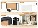 Outdoor Lockable Cork Bulletin Board, Aluminum Framed Enclosed Notice Display Case with Shatterproof 08178961