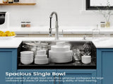 Stainless Steel Kitchen Sink, 33x19 Single Bowl, Undermount Handmade Sink in Brushed, with Cutting 62238441