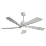 ZUN 52 Inch Modern Ceiling Fan With Dimmable LED Light 5 Solid Wood Blades Smart Remote Control W934P195842