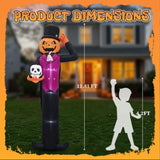 12FT Giant Halloween Inflatable Blow Up Decorations, Pumpkin Man Holding Skull with Built-in LEDs 59691906