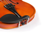 GV100 1/4 Acoustic Violin Case Bow Rosin Strings Tuner Shoulder Rest Natural 65307684