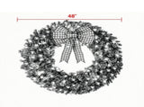 48" Holiday Wreath with Bow, Berries, Pinecones & 8 Modes 36989048