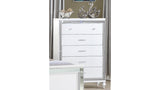 Mirror Framed Chest Made With Wood in White Color 808857981936