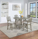 Light Grey Dining Table Round Dining Table 1pc Table Only Open Shelf Acacia Veneer Dining Room B011P193975