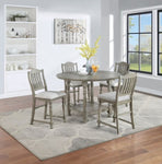 ZUN Light Grey Dining Table Round Dining Table 1pc Table Only Open Shelf Acacia Veneer Dining Room B011P193975