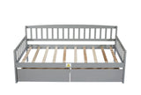 Twin-size Pine Wood Daybed with two Storage Drawers, Sofa Bed with Bed Platform of 10 Support W504P181786