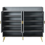 ZUN U-Can Shoe Cabinet with Doors, 11-Tier Shoe Storage Cabinet with Adjustable Shelves, Modern Wooden 47205090