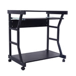 ZUN Moveable Four-wheel Computer Desk Black 73764478