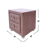Fabric Upholstered Nightstand with 2 Drawers, Pink B016P256487