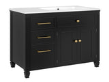 36" Bathroom Vanity with Sink, Ceramic Sink, One Tip-out Drawer, 3 Side Drawers, Adjustable Shelf, N759P284623B