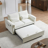 Modern Fabric Convertible Loveseat Sleeper Sofa Couch with Adjustable Backrest, 2 Seater Sofa With W1123P283641