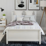 Twin Size Wood Platform Bed with Headboard,Footboard and Wood Slat Support, White WF191769AAK