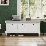 ZUN TREXM Classic Storage Bench with Cushioned Seat and Three Drawers for Entryway and Living Room N715P207812K