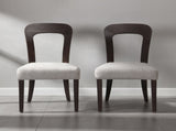 Dining Chairs Set of 2, Upholstered Kitchen Side Chairs with Gray Fabric Seating Dark Brown Solid N779P236958E