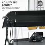 3-Seat Outdoor Patio Swing Chair-Black 70074615