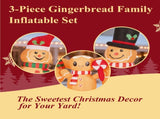 6.3FT Lighted Christmas Inflatable Decoration, Inflatable Gingerbread Man Family, Funny Blow Up Yard 50662914