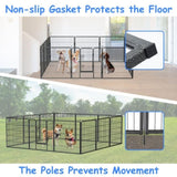 ZUN Dog Pens Outdoor 32" Height Foldable 12 Panels Heavy Duty Metal Portable Dog Playpen Indoor W1422120890