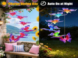2PCS-Outdoor Solar Wind Chimes, Solar Butterfly Wind Chimes, Color Changing LED Wind Chime Light, 56920901