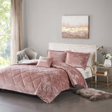 Twin/Twin XL Velvet Comforter Set with Throw Pillow B03595886