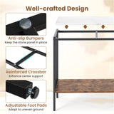 Modern Industrial Console Table - 2-Tier Design, Sintered Stone Tabletop with Anti-Slip Bumpers, 95020165