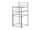 Satin Nickel Bathroom Storage Tower with Two Shelves and Removable Hamper 26943540