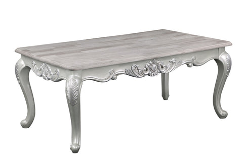ZUN Melrose Traditional Style Coffee Table Made with wood in Silver Finish B009138496