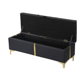 Elegant Upholstered Storage Ottoman,Storage Bench with Metal Legs for Bedroom,Living Room,Fully N733P207788B