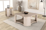 1pc Coffee Table Modern Style With Open storage Attached Casters Rubberwood Structure Oak Finish B2741P360629