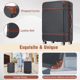 Hardshell Luggage Sets 3 Pieces 20"24" Luggages and Cosmetic Case Spinner Suitcase with TSA Lock N732P171583B