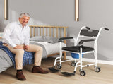 Black Shower Commode Wheelchair, Seniors Bedside Commode Chai 13016749