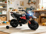 Red Kids Motorcycle Toy with Training Wheels Spring Suspension LED Light USB Music Feature for 79973446