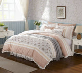 9 Piece Cotton Percale Comforter Set Blush Queen B03597157