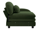 Vitoria Curved Sofa RSF Teddy Fabric W/Pillow -Green W5656P454369