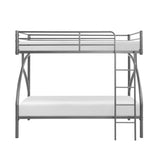 Gray Metal Frame Twin/Twin Bunk Bed, Youth Bed, Youth Bedroom Furniture, Easy Assembly B011P248592