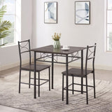 ZUN 3-Piece Kitchen Dining Room Table Set Grey Chair 07986803