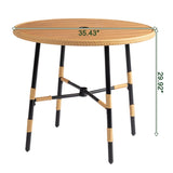 5 Pieces Patio Dining Table Chair, Outdoor Table and Chairs with Umbrella Hole, Patio Furniture 61045178