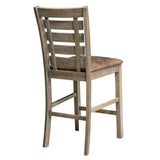 Set of 2 Dining Counter Height Chairs Modern Farmhouse Rustic Look Distressed Design Ladderback W2537P168503
