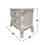 ZUN 2 Drawers Poplar Wood Nightstand in Bone White Finish B016P261565