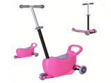 Pink 3-in-1 Ride on Push Car Kids Scooter Sliding Walker with Adjustable Handlebar 3 Balanced Wheels 77062131