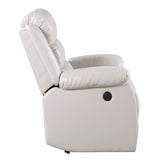 Beige Power Recliner with Pillow Top Arms B062P184509