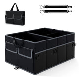 13 Gallon Car Trunk Organizer - 3 Compartments6 Pockets, 600D Oxford Fabric, Non-Slip Base, Black 07093189