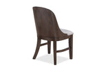 ZUN 2pc Mid-Century Modern Upholstered Dining Chair Barrel Back Brown Walnut Finish Wooden Dining Room B011P263741