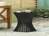 Outdoor Side Table,Wave Design End Table,Decorative Accent Table,Lightweight Concrete Patio Garden N770P200248B