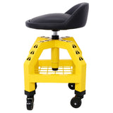 Pneumatic 360 Degree Swivel Mechanics Rolling Creeper Seat, Heavy Duty Rolling Mechanics W46590153