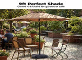 9FT Outdoor Patio Umbrella with Push Button Tilt & Crank, 8 Sturdy Ribs UV Protection Waterproof for 70345349