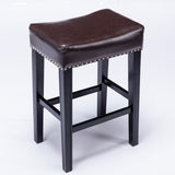 ZUN Furniture,Counter Height 26" Bar Stools for Kitchen Counter Backless Faux Leather Stools Farmhouse 81049528