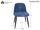 Modern Knit Fabric Dining Chairs with Iron Legs - Restaurant Seating, Comfortable Upholstered W2699P360247