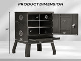 Portable Outdoor Smoker with 2 Detachable Grill Netting Smoking Racks, Charcoal Pan, 4 Air Vents, 54938531