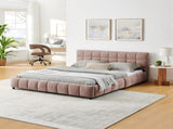 Queen Size Upholstered Bed ,comfortable upholstered bed frame, Chenille fabric, with headboard and W487P235284